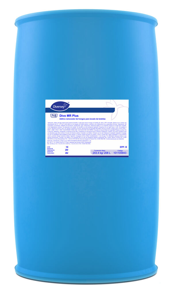 DIVO MR PLUS 243.4kg - ADITIVO REMOVEDOR DE HONGOS PARA LAVADO DE BOTELLAS
